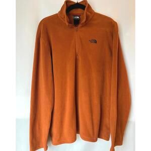 The North Face Orange Fleece Pullover Quarter-Zip Jacket Large